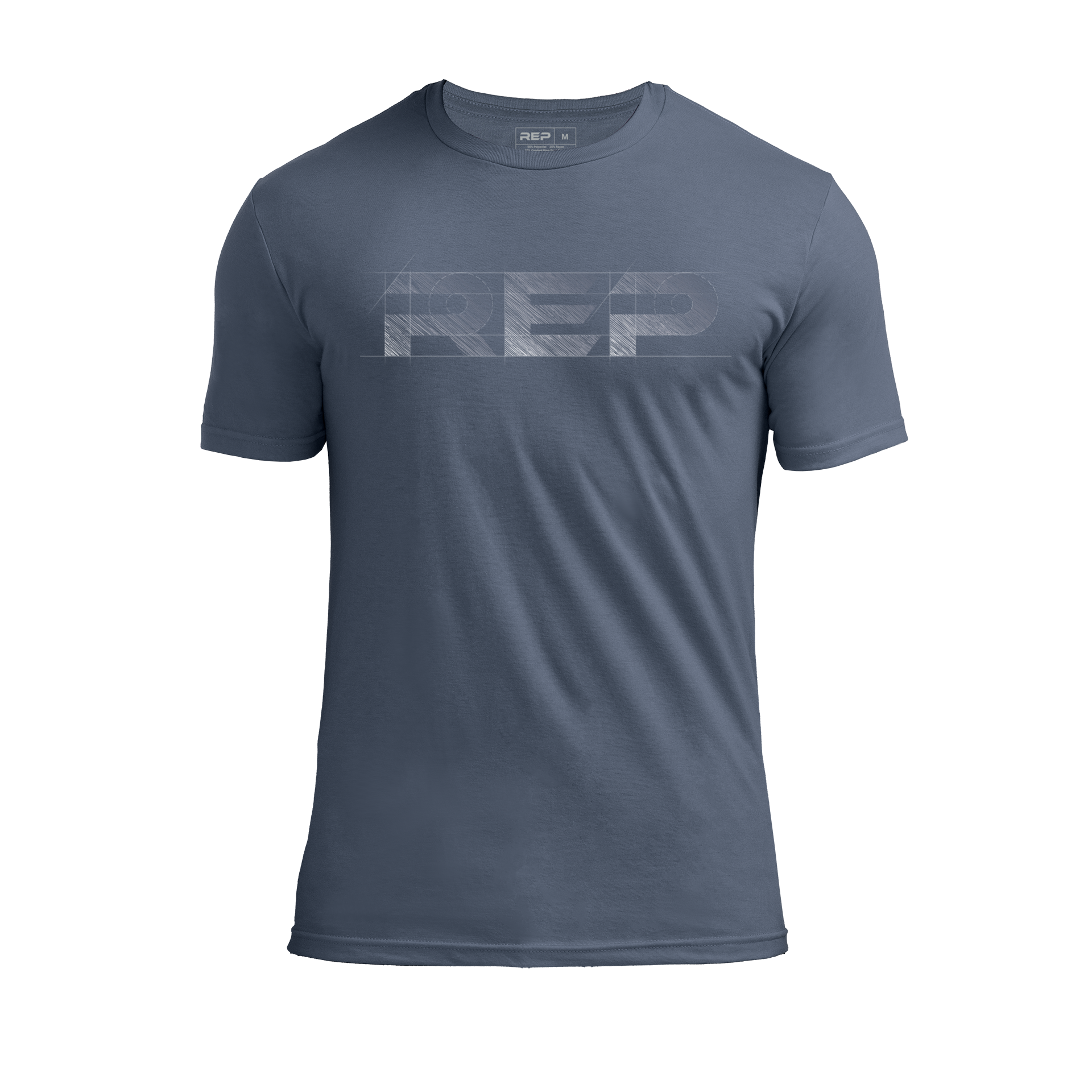 Men's Blueprint Tri-Blend Crew T-shirt - Heather Navy/White / X-SMALL